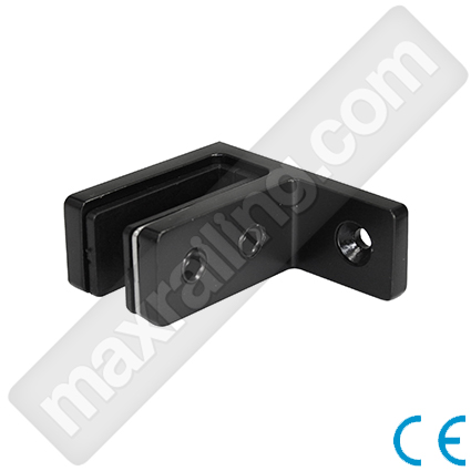 Връзка към стена за стъкло от 12мм. до 15мм. Неръждаема стомана AISI 316. Черен мат.